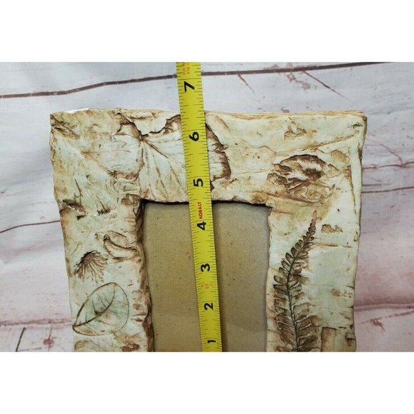 Rare Vintage Stone Leaf Embossed Freestanding Picture Photo Frame - Picture 9 of 12